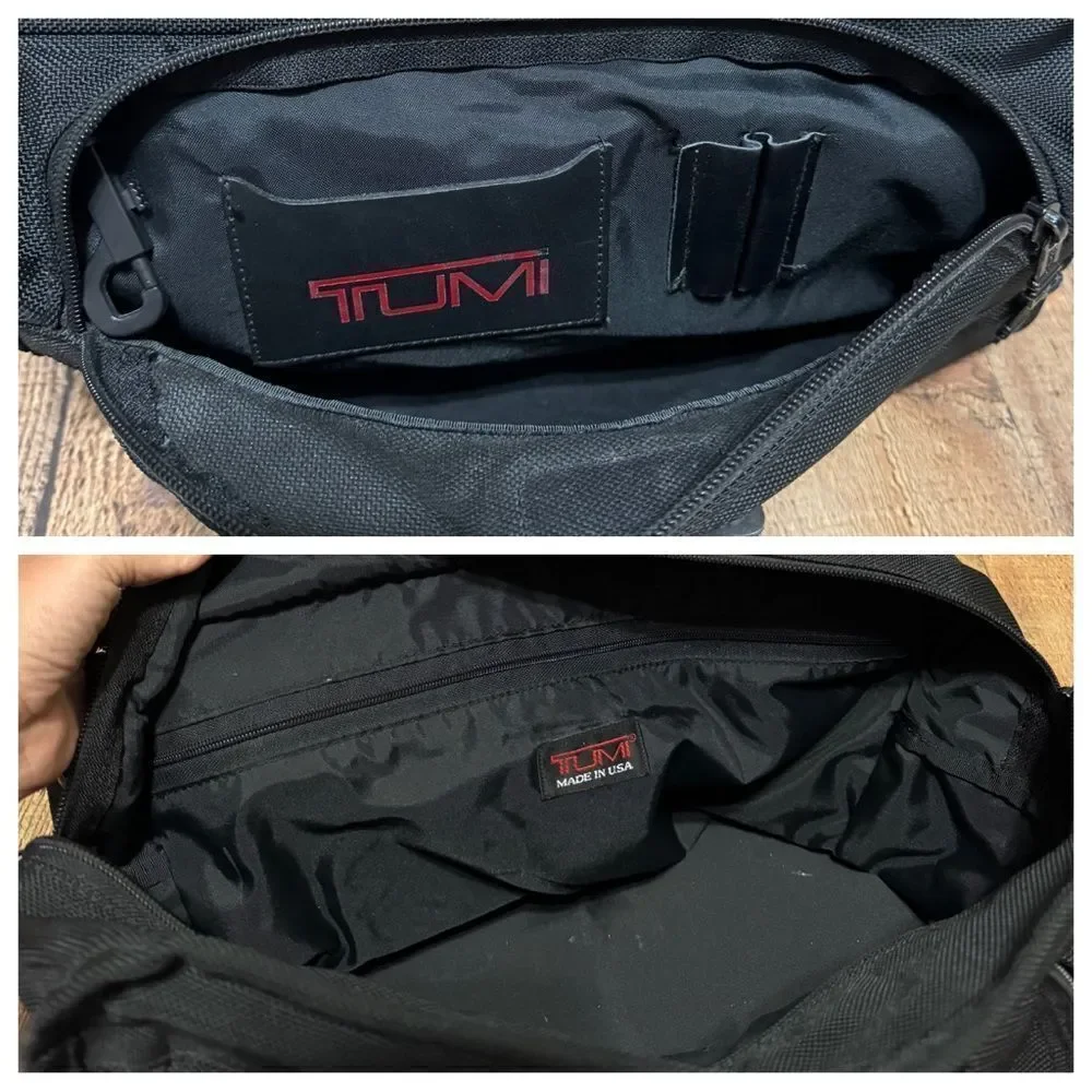 TUMI USA ALPHA BLACK BALLISTIC NYLON VINTAGE MESSENGER BRIEFCASE BAG